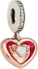 Pandora Tweekleurige Stralende Hart Bedel - Dames - Kettingen - Rood - ONE Size - Accessoires