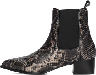 Notre-V Stijlvolle enkellaarsjes voor herfst/winter - Dames - Cowboylaarzen - Grijs - 39 EU - Wol - Schoenen