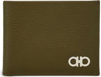 Ferragamo Portafoglio Gancini in pelle martellata - Verde