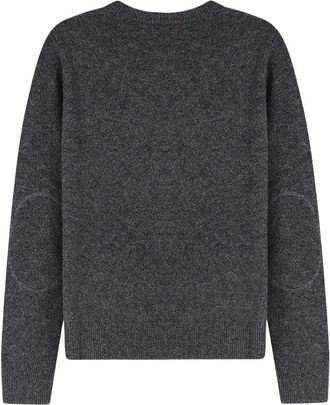 Max Mara Logo-Embroidered Elbow Patch Sweater - Gray