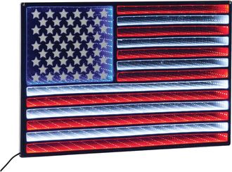Melrose International Hanging American Flag Ekko Light Display 23L - Red, White, Blue