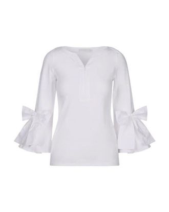 Anne Fontaine Clissa 3/4 Sleeves Fitted Pima Top shirt in White at Nordstrom, Size 40 Eu