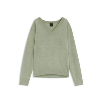 BOSS V-neck sweater in merino wool