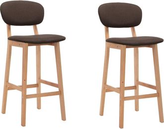 vidaXL Taburetes De Cocina 2 Unidades Tela Marr&oacute;n Vidaxl