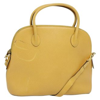 Celine Handbag Leather Yellow Leather Handbag (Pre-Owned)