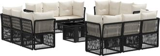 vidaXL Conjunto De Sof&aacute;s De Jard&iacute;n 13 Uds. Negro Rat&aacute;n Sint&eacute;tico Vidaxl