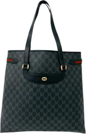 Gucci Pre-owned Tote Bags, female, Black, Size: ONE SIZE Pre-owned Leather PVC Tote Bag