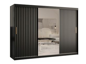 Mirjan24 Mobilier1 - Armario Hartford 339, Negro, 200x250x62cm, Puertas De Armario: Correderas, N&uacute;mero De Estantes: 0