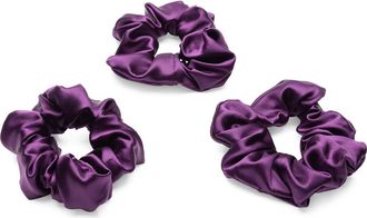 Blissy 3-Pack Silk Scrunchies in Royal Purple at Nordstrom