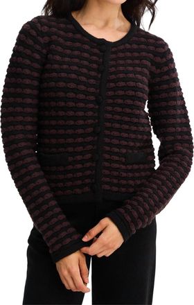 Allison New York Maria Cardigan In Black/brown