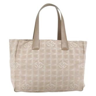 Chanel Pre-owned Tote Bags, female, Beige, Size: ONE SIZE Pre-owned Vintage Nylon Tote Bag