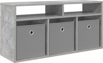 vidaXL Mueble Bajo Con Caj&oacute;n Gris Concreto 87 X 27,5 X 43 Cm Vidaxl