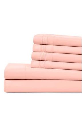 Modern Threads Solid Microfiber Deep Pocket 6-Piece Sheet Set in Cloud Pink at Nordstrom Rack, Size Queen