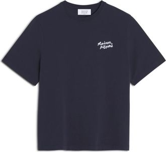 Maison Kitsun&eacute; Jersey T-shirt - Dames - T-shirts - Blauw - L - Katoen - Tops