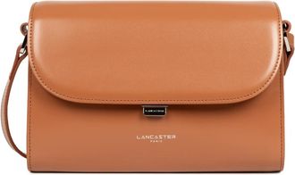 Lancaster Stijlvolle Flap Crossbody Tas Beige - Dames - Schoudertassen - Bruin - ONE Size - Leer - Tassen