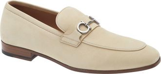 Ferragamo Balty Double Gancio Bit Loafer in Ecru New Biscotto at Nordstrom, Size 10.5