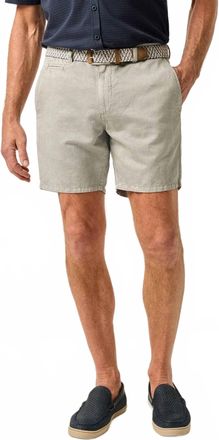 Johnnie-O Melrose Cotton Linen Short In Light Grey