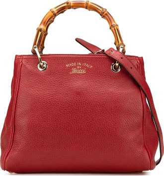 Gucci Bamboe Handtas in Leer