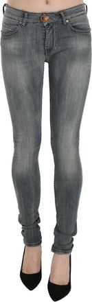 Plein Sud Washed Low Waist Slim Fit Skinny Casual Womens Jeans