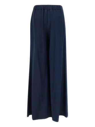 Kaos linen-blend trousers - women - Viscose/Linen/Flax - 48 - Blue