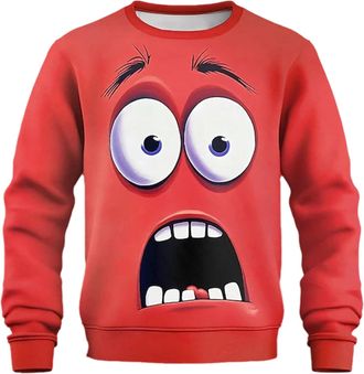 Generic Mens Sweatshirts No Hood Fleece Autumn Winter Warm Plus Size Sweatshirts For Men Uk Printed Novelty Fashion Tops For Men Casual Baggy Comfortable Pull