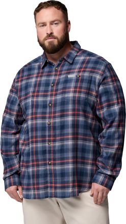 Columbia Mens Cornell Woods Flannel Long Sleeve Shirt, Collegiate Navy Backland Tartan, Large