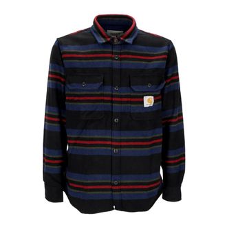 Carhartt Work in Progress Carhartt Wip, Casual Shirts, male, Multicolor, Size: XL Flannel Shirt Jacket with Stripe Pattern