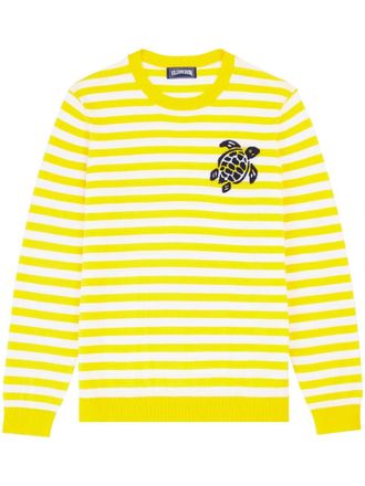 Vilebrequin logo-embroidered striped sweatshirt - Yellow
