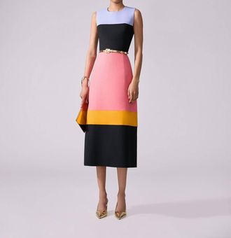Carolina Herrera Womens Wool Blend Midi Dress In Multi