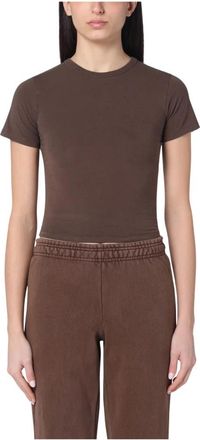 Entire studios Korte Mouw T-shirt en Polo Collectie - Dames - T-shirts - Bruin - XS - Tops