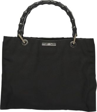 Gucci Bamboo Black Nylon Handbag (Pre-Owned)