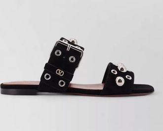 Valentino Garavani suede leather studded sandals