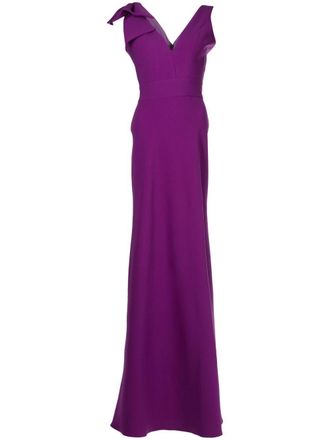 Bambah Marianne bow detail gown - Purple