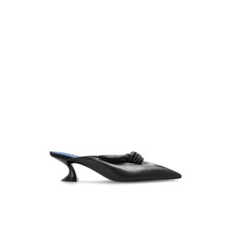 Lanvin Heeled Mules, female, Black, Size: 6 1/2 US Leather High-Heeled Shoes
