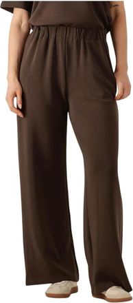 Selected Slftenny Relaxed Pants - Dames - Wijde Broeken - Bruin - S - Polyester - Broeken