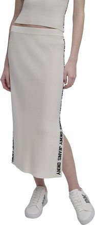 DKNY Dkny Side Logo Rib Midi Skirt