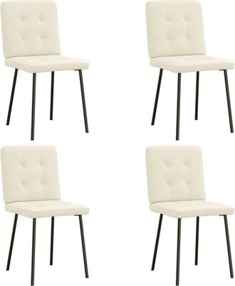 vidaXL Vidaxl - Sillas De Comedor 4 Unidades Terciopelo Crema