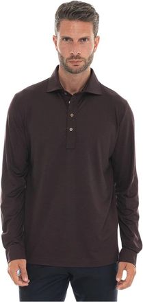 Marco Pescarolo James Polo - Heren - Polos - Bruin - 3XL - Wol - Tops