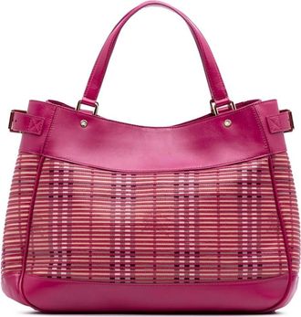 Burberry Pre-owned Handbags, female, Pink, Size: ONE SIZE Pre-owned Leather Tote Bag