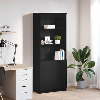 Berkfield Home Highboard Black Oak 70x35x180 cm Engineered Wood | Size: 70 x 35 x 180 cm