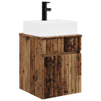 vidaXL Vanidad Con Lavabo De Pared Madera Envejecida 39 X 41 X 62,5 Cm Vidaxl