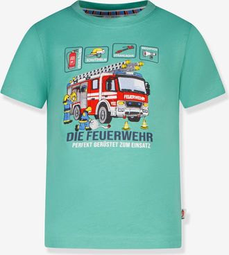 Salt And Pepper T-Shirt mit Feuerwehr-Stickerei Jungen Salt and Pepper pastellgr&uuml;n