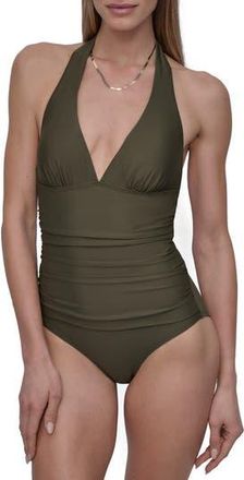 DKNY Halter One-Piece Swimsuit in Moss at Nordstrom Rack, Size Xx-Large