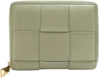 Bottega Veneta Pre-owned Leren Portemonnee - Dames - Vintage Accessoires - Groen - ONE Size - Leer - Vintage