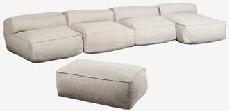 Sklum Sof&aacute; Modular Chaise Longue De 4 Piezas Y Puff Dojans Sklum