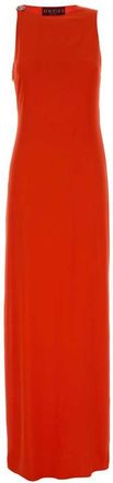 Gucci Red Boat Neck Crepe Long Dress