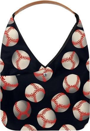 Generic Baseball Ball Background Reusable Lightweight Grocery Bags - Foldable Into Compact Pouch, Washable & Sturdy, Multipurpose for Shopping and Travel