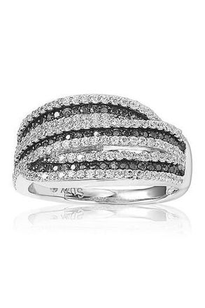 Suzy Levian Sterling Silver Pave Set CZ Ring in Black at Nordstrom Rack, Size 7.5