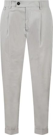 low brand Grijze Straight-Leg Broek - Heren - Slim Fit Broeken - Grijs - W32 - Katoen - Broeken