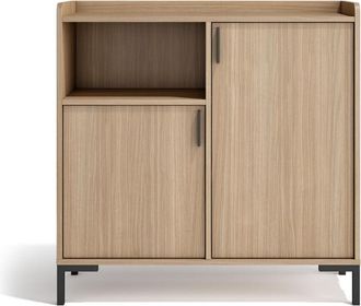 HERDASA Herdasa, Mueble Aparador En Melamina Con 2 Puertas, Dover, Nogal Claro